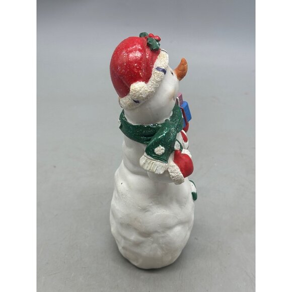 Christmas Resin Snowman Figurine With Gifts & Scarf 7" Tall READ - Picture 7 of 7